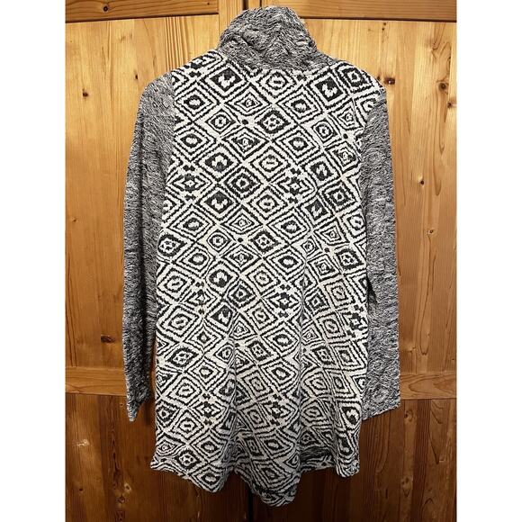 Anthropologie Postmark black white cowl neck long sleeve Konya tunic pockets L - Picture 6 of 8